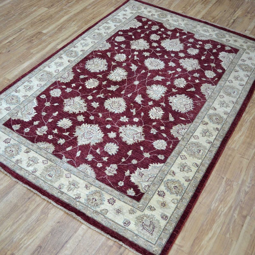 Razmak Ziegler Hand Knotted Wool Rug in Burgundy and Cream buy online